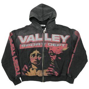 Vale Forever Devils Advocate Full Zip Hoodie Sweatshirt Vintage Black